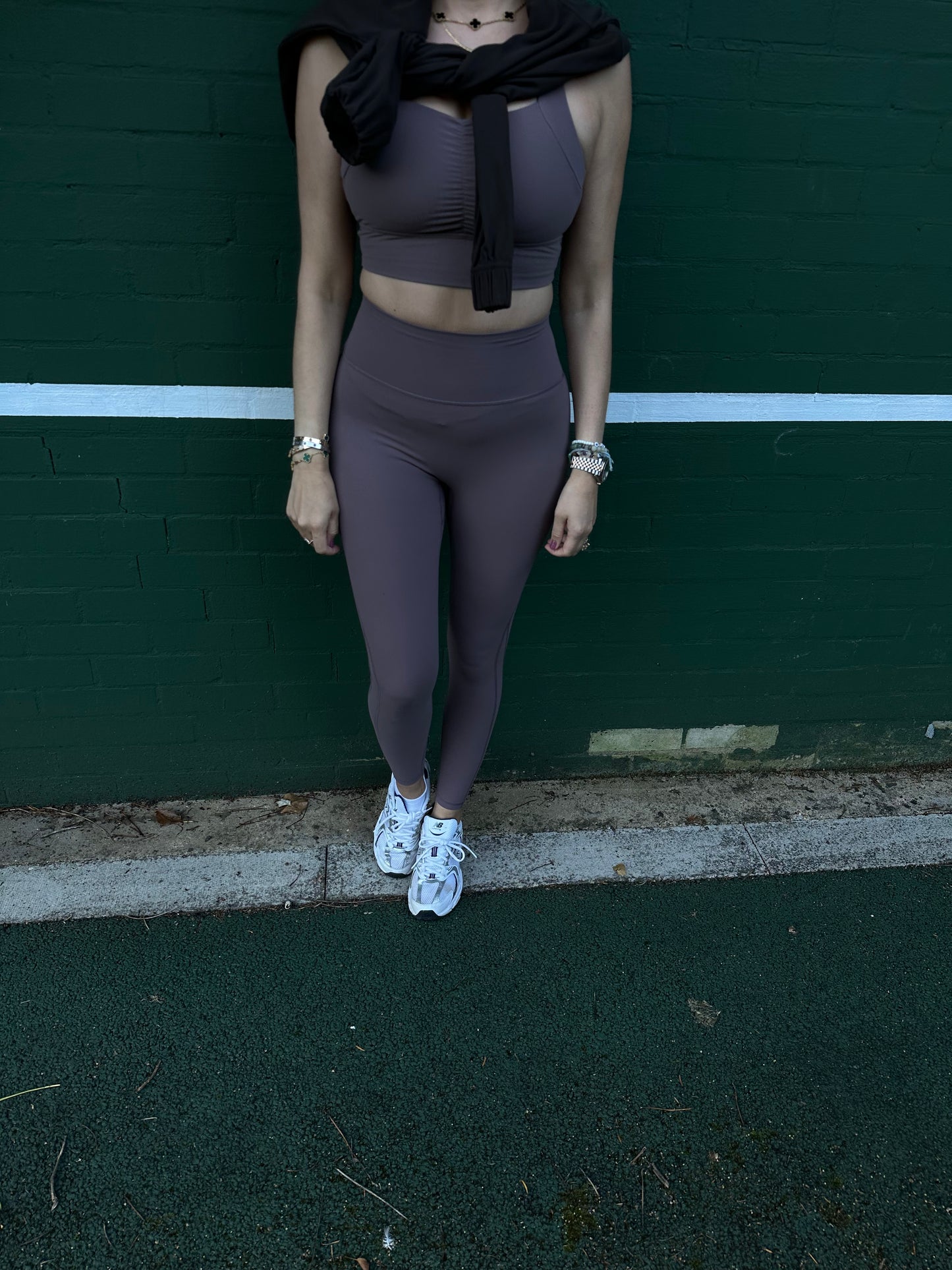 The Sculpt Cropped Set-Mocha Berry